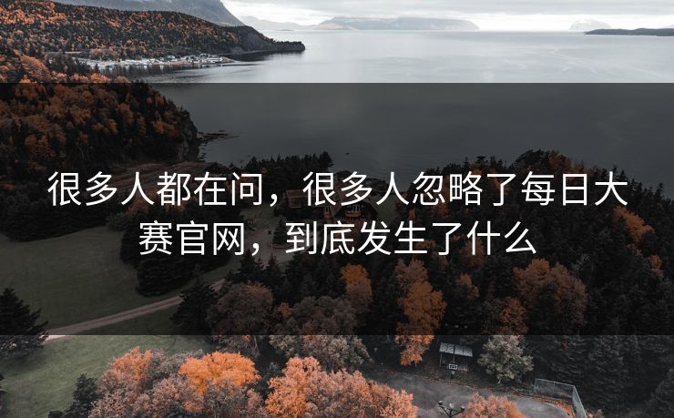 很多人都在问，很多人忽略了每日大赛官网，到底发生了什么