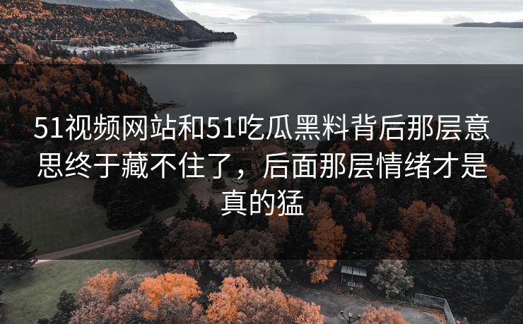 51视频网站和51吃瓜黑料背后那层意思终于藏不住了，后面那层情绪才是真的猛